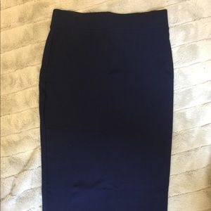 Navy stretch pencil skirt